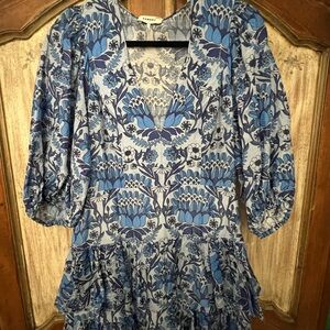 Sandro Blue Floral Midi Dress